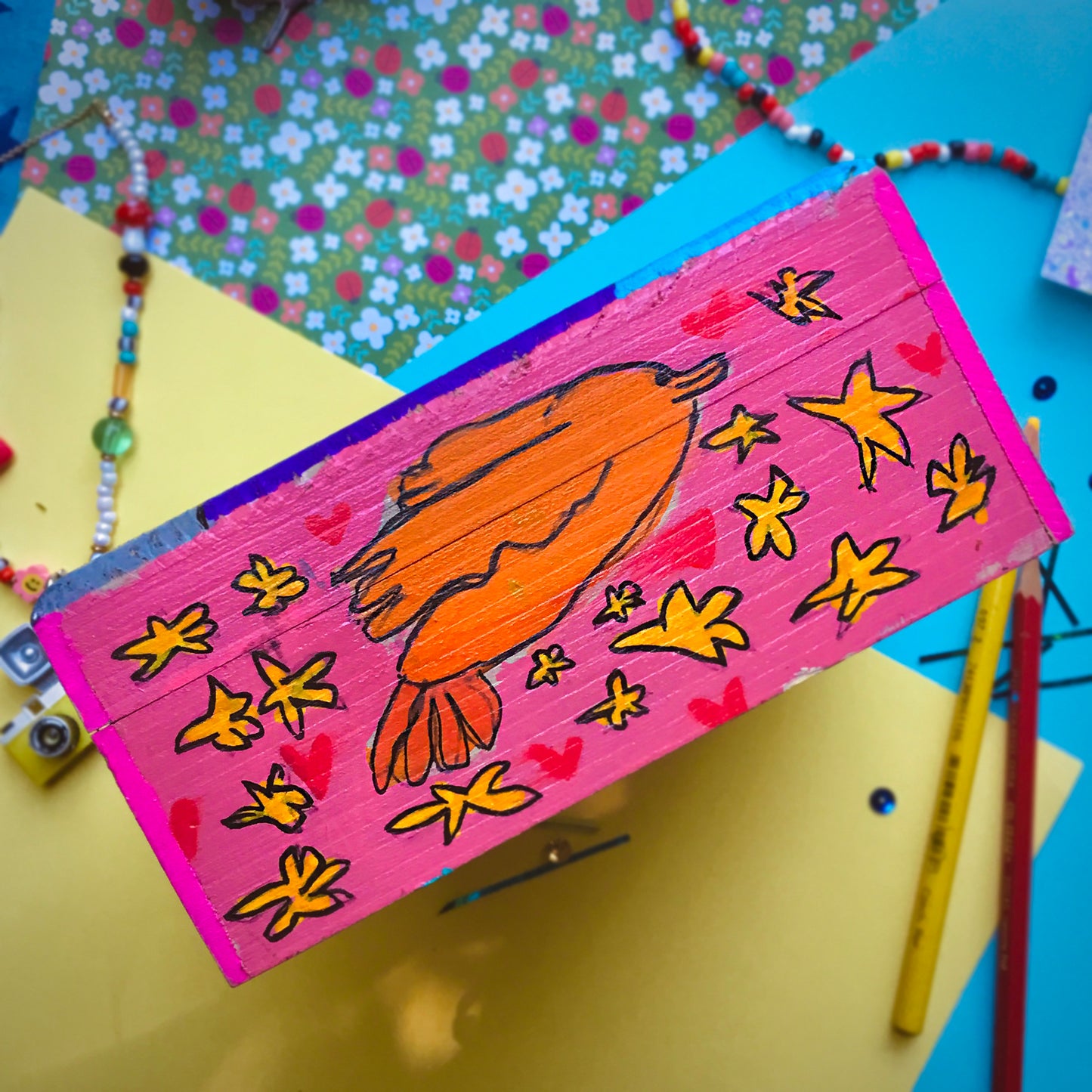 Molly the Robot Hand Painted Wish Box