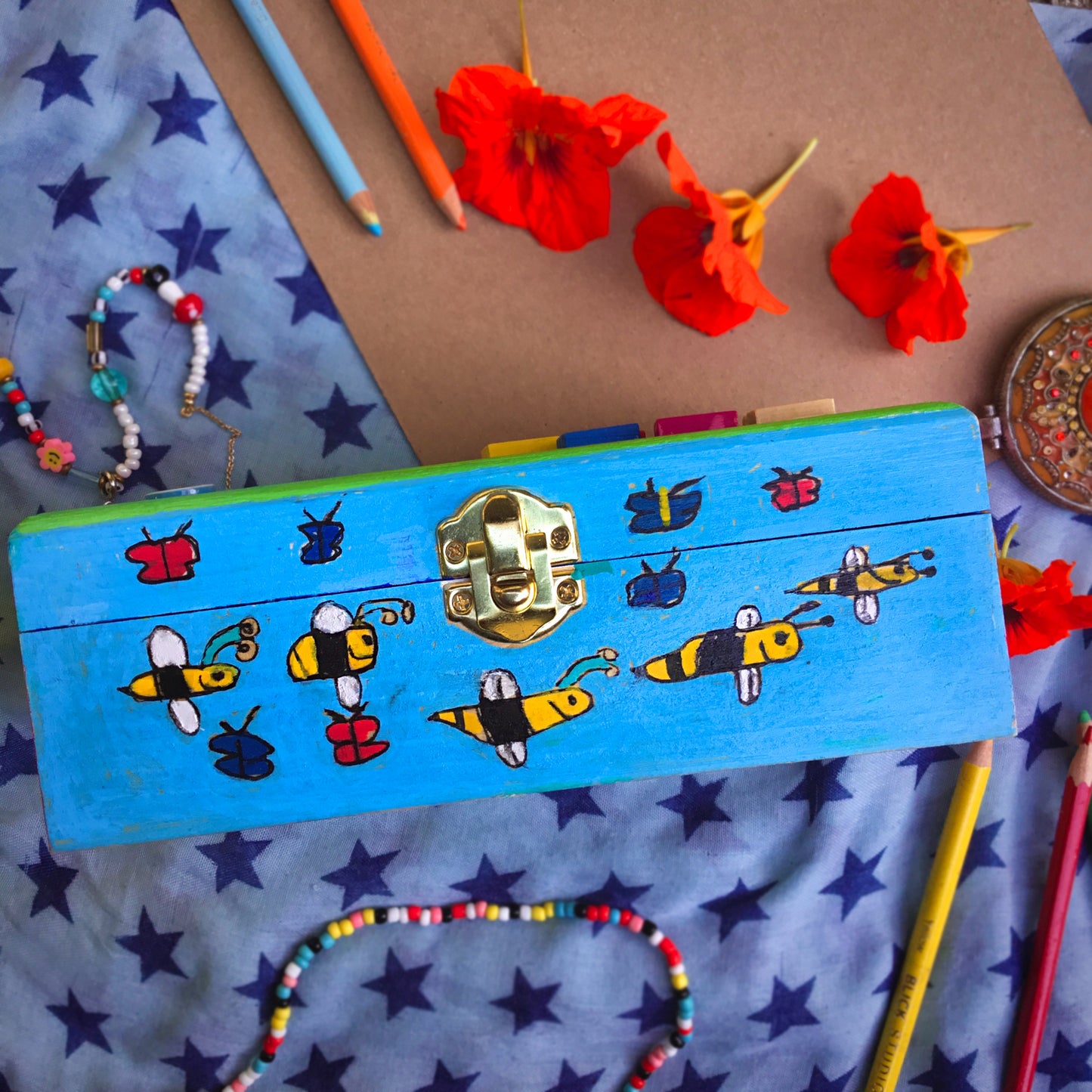 Ollie the Robot Hand Painted Wish Box