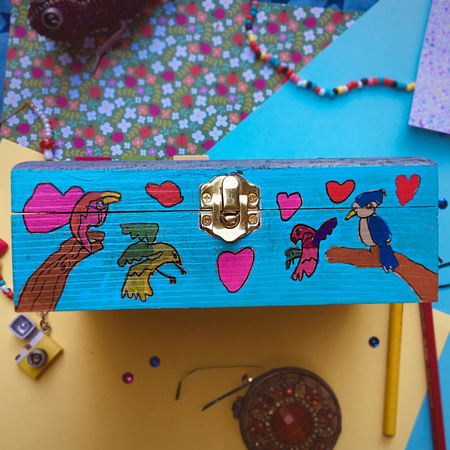 Molly the Robot Hand Painted Wish Box