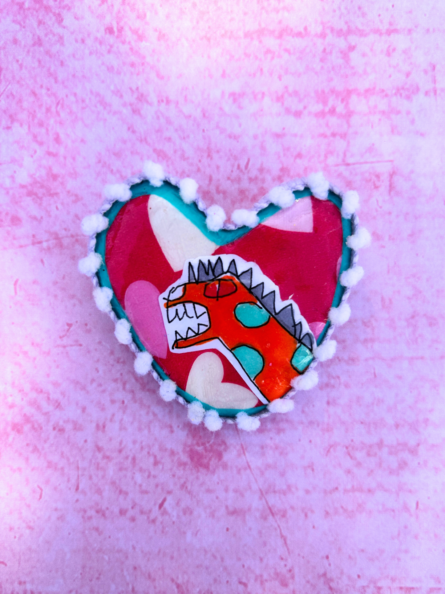 Monster Heart Clay Pin