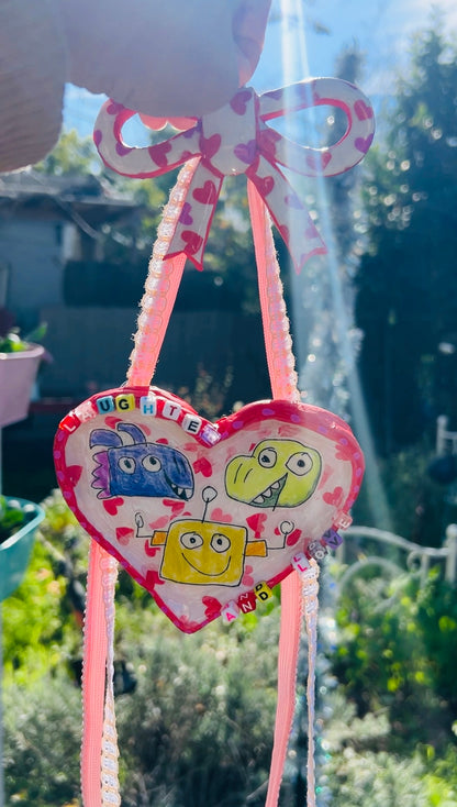 "Laughter & Love" Friendship Ceramic Heart & Bow Wall Decoration