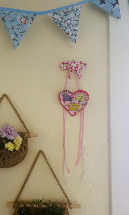 "Laughter & Love" Friendship Ceramic Heart & Bow Wall Decoration