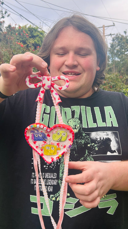 "Laughter & Love" Friendship Ceramic Heart & Bow Wall Decoration