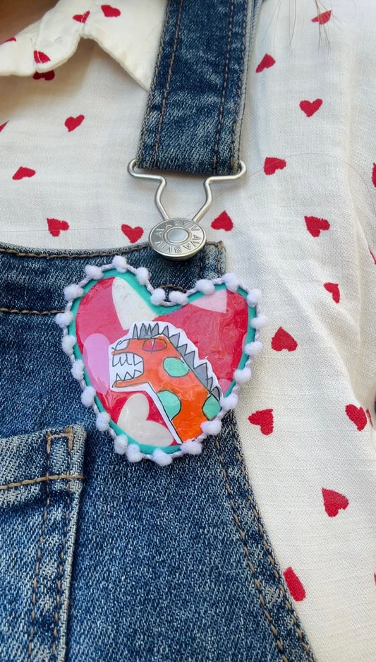 Monster Heart Clay Pin