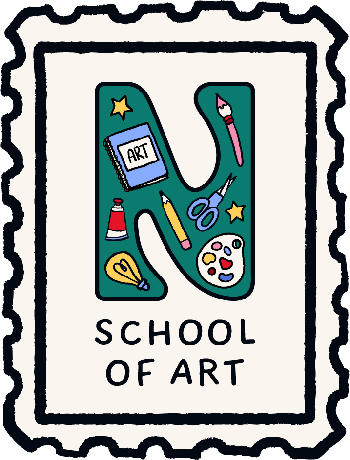 NOVEL School of Art Stamp "N" Logo