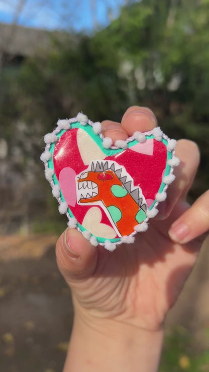 Monster Heart Clay Pin